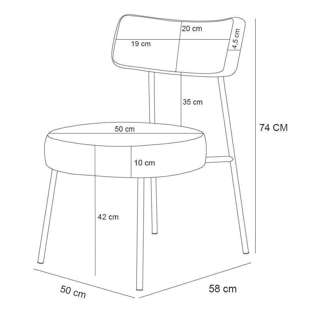 Kit 02 Poltronas Decorativas Para Sala De Estar Base Fixa Londres L02 Suede Marrom - Lyam - 5