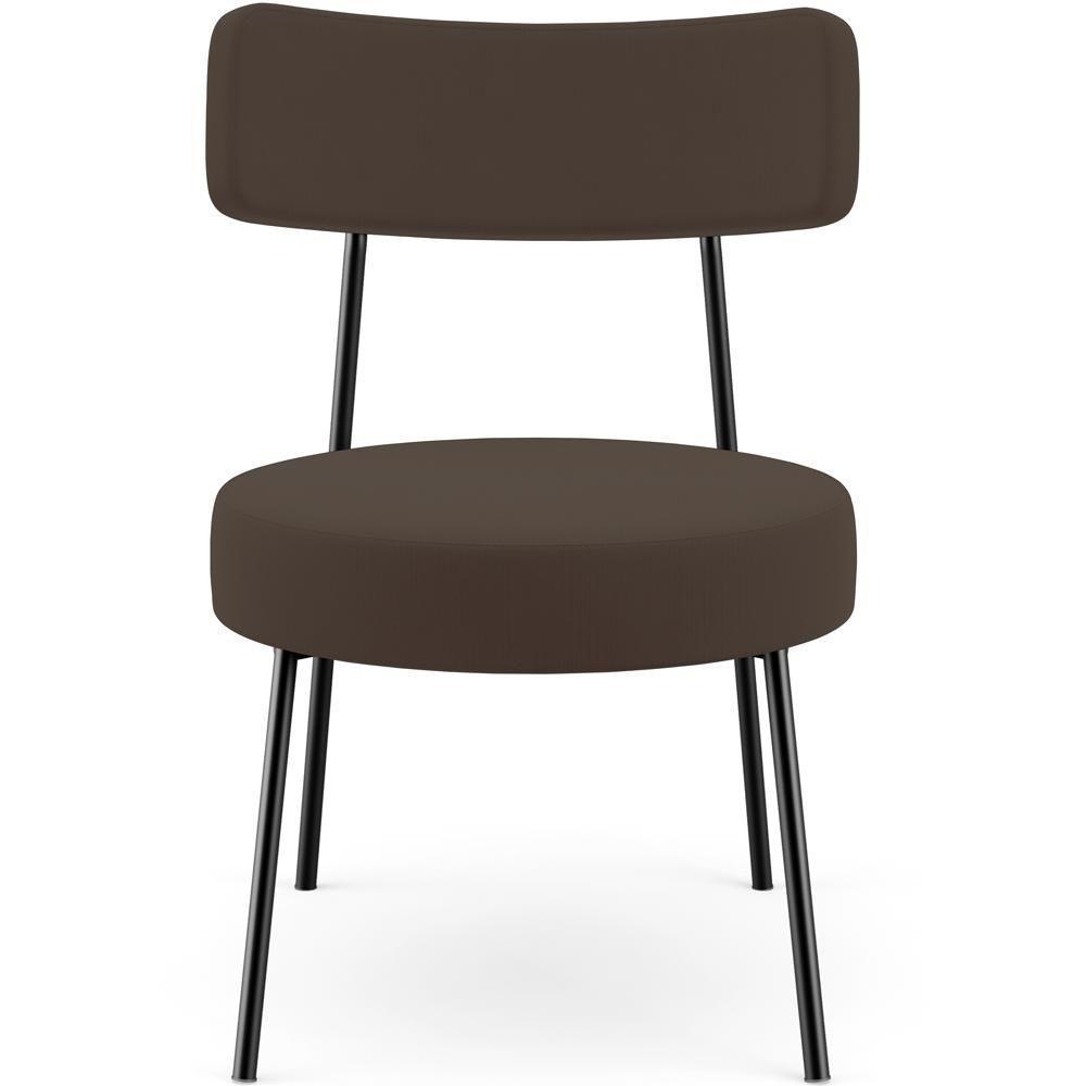 Kit 02 Poltronas Decorativas Para Sala De Estar Base Fixa Londres L02 Suede Marrom - Lyam - 6