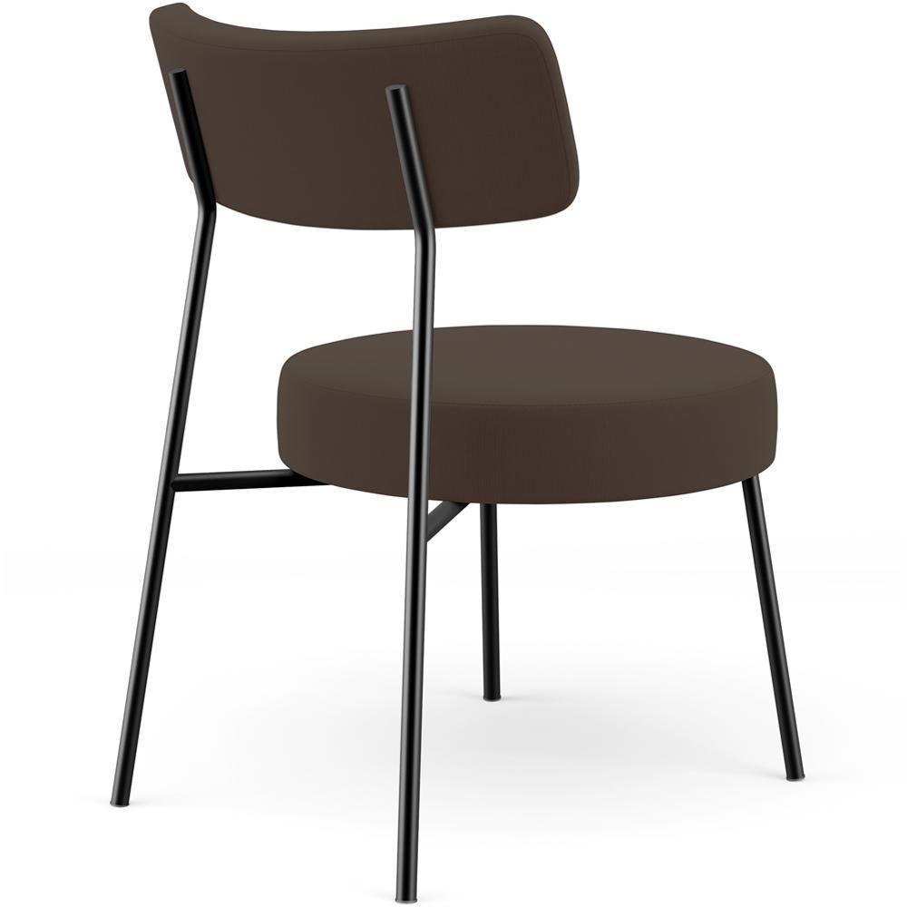 Kit 02 Poltronas Decorativas Para Sala De Estar Base Fixa Londres L02 Suede Marrom - Lyam - 8