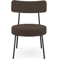 Kit 02 Poltronas Decorativas Para Sala De Estar Base Fixa Londres L02 Suede Marrom - Lyam - 6