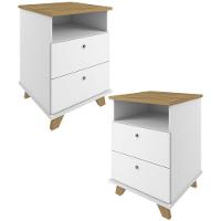 Kit 02 Gaveteiros Para Escritório Home Office 2 Gavetas Diem A02 Olmo Branco - Lyam Decor - 1