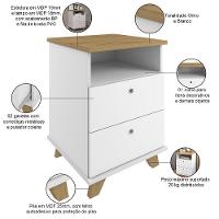 Kit 02 Gaveteiros Para Escritório Home Office 2 Gavetas Diem A02 Olmo Branco - Lyam Decor