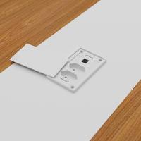 Mesa De Reunião Para Escritório Com 02 Tomadas 179cm Unik A02 Freijó Branco - Lyam Decor - 7