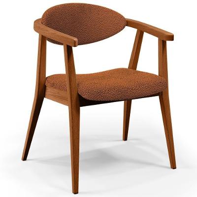 Poltrona Decorativa Para Sala De Estar Cecília L02 Bouclê Terracota - Lyam Decor