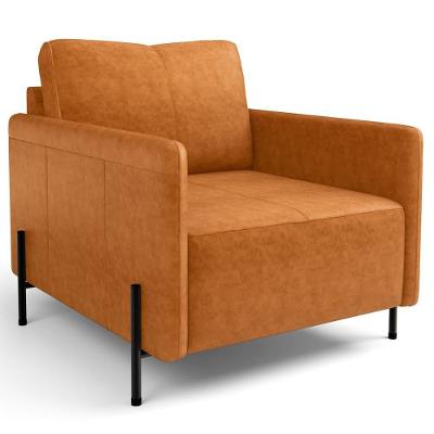 Poltrona Decorativa Domani L06 Para Sala Living Couríssimo Marrom Lyam Decor