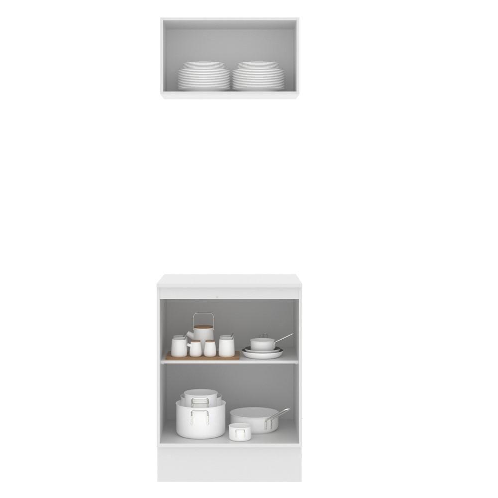 Kit 60cm Smart MDF 2 Portas 1 Suspensa Rustic Crema Madesa - 10