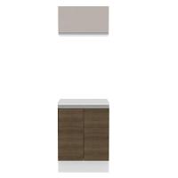 Kit 60cm Smart MDF 2 Portas 1 Suspensa Rustic Crema Madesa - 5