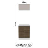 Kit 60cm Smart MDF 2 Portas 1 Suspensa Rustic Crema Madesa - 10