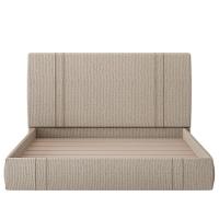 Cama Casal Flutuante Com Cabeceira 140cm Astra S04 Linho Bege - Lyam Decor - 3