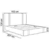 Cama Casal Flutuante Com Cabeceira 140cm Astra S04 Linho Bege - Lyam Decor - 5
