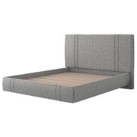 Cama Queen Flutuante Com Cabeceira 160cm Astra S04 Linho Cinza - Lyam Decor - 7