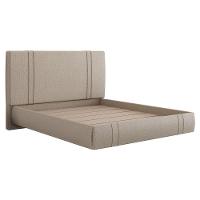 Cama Queen Flutuante Com Cabeceira 160cm Astra S04 Linho Bege - Lyam Decor - 1