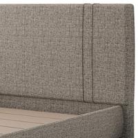 Cama Queen Flutuante Com Cabeceira 160cm Astra S04 Linho Marrom - Lyam Decor - 6