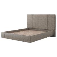 Cama Casal Flutuante Com Cabeceira 140cm Astra S04 Linho Marrom - Lyam Decor - 5