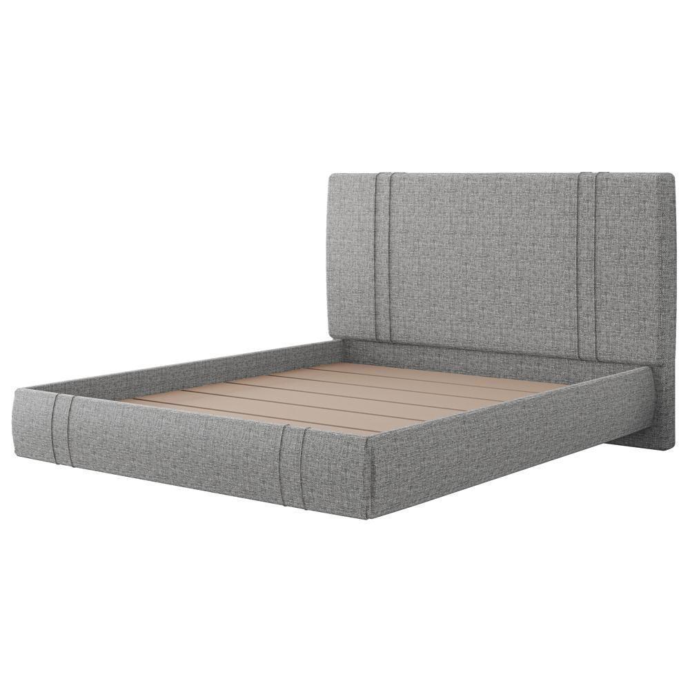 Cama King Flutuante Com Cabeceira 195cm Astra S04 Linho Cinza - Lyam Decor - 7