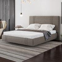 Cama King Flutuante Com Cabeceira 195cm Astra S04 Linho Marrom - Lyam Decor - 5