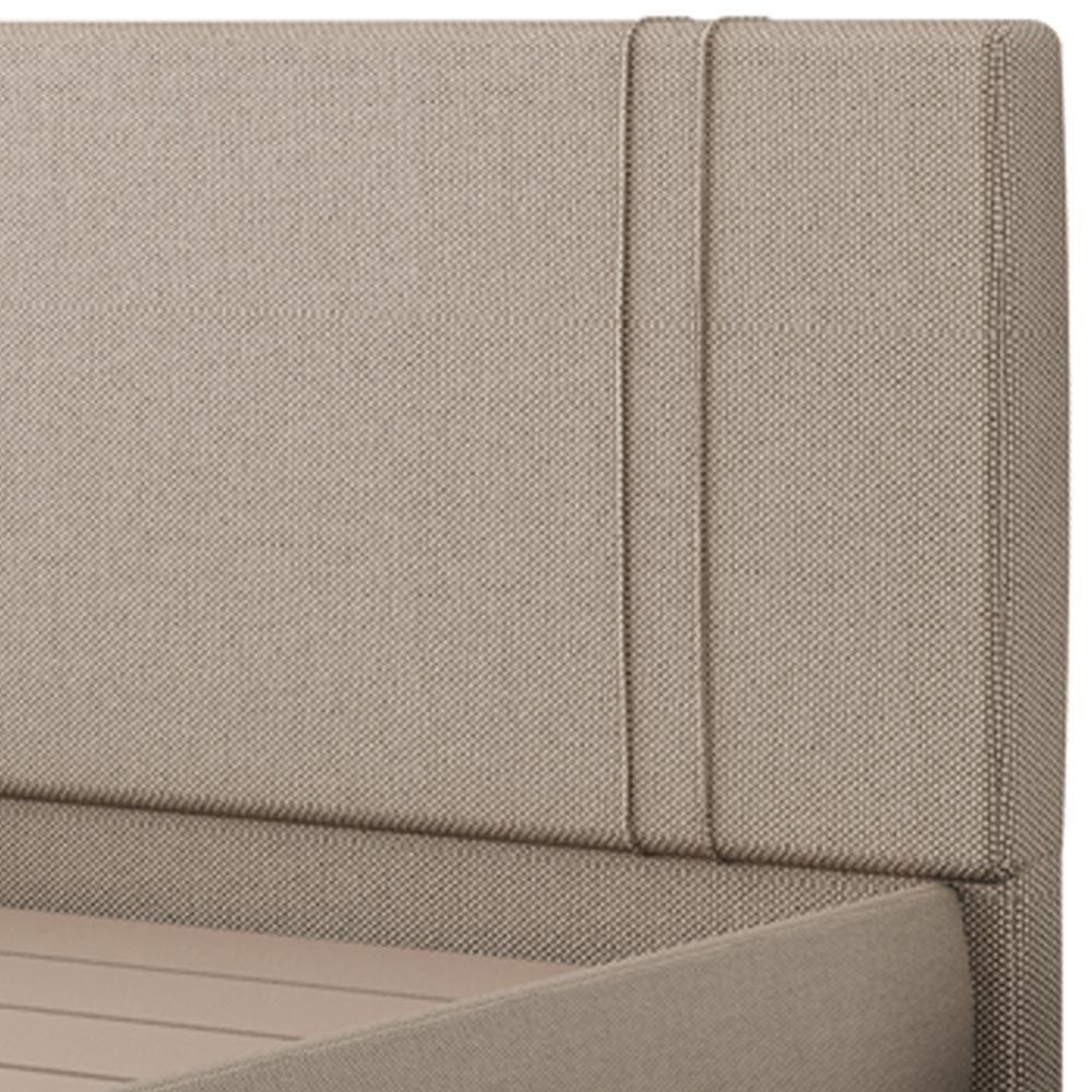 Cama King Flutuante Com Cabeceira 195cm Astra S04 Linho Bege - Lyam Decor - 7