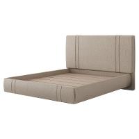 Cama King Flutuante Com Cabeceira 195cm Astra S04 Linho Bege - Lyam Decor - 6