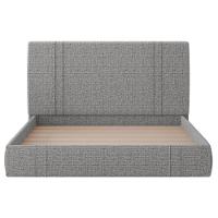 Cama Casal Flutuante Com Cabeceira 140cm Astra S04 Linho Cinza - Lyam Decor - 3