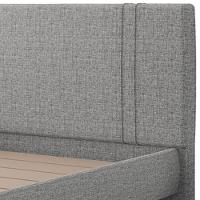 Cama Casal Flutuante Com Cabeceira 140cm Astra S04 Linho Cinza - Lyam Decor - 6