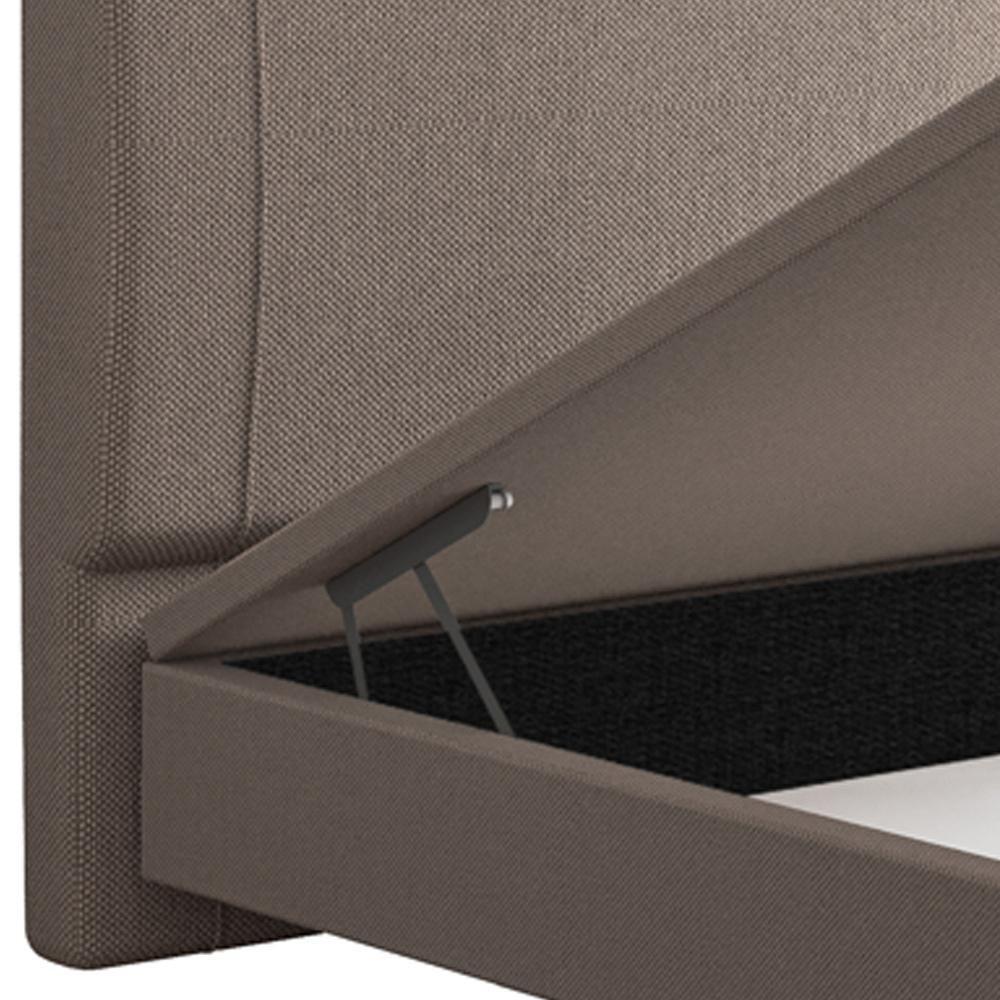 Cama Casal Baú Flutuante Com Cabeceira 140cm Spazio S04 Linho Bege - Lyam Decor - 8