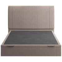 Cama Casal Baú Flutuante Com Cabeceira 140cm Spazio S04 Linho Bege - Lyam Decor - 3