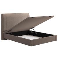 Cama Casal Baú Flutuante Com Cabeceira 140cm Spazio S04 Linho Bege - Lyam Decor - 7