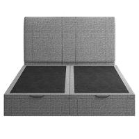 Cama Queen Baú Flutuante Com Cabeceira 160cm Spazio S04 Linho Cinza - Lyam Decor - 3