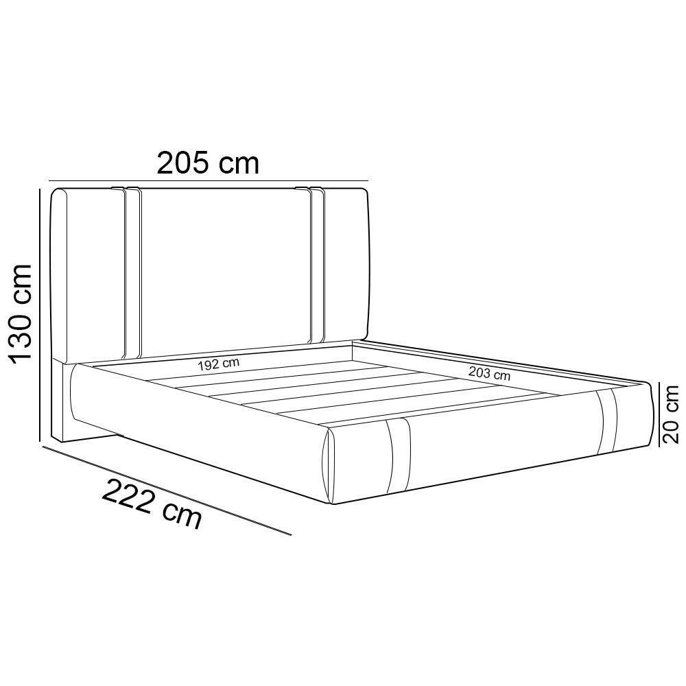 Cama King Flutuante Com Cabeceira 195cm Astra S04 Linho Preto - Lyam Decor - 5