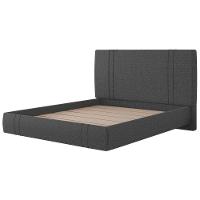 Cama King Flutuante Com Cabeceira 195cm Astra S04 Linho Preto - Lyam Decor - 6