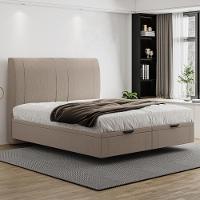 Cama Queen Baú Flutuante Com Cabeceira 160cm Spazio S04 Linho Bege - Lyam Decor - 2