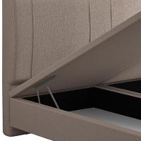 Cama Queen Baú Flutuante Com Cabeceira 160cm Spazio S04 Linho Bege - Lyam Decor - 7