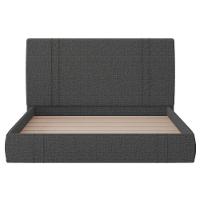 Cama Casal Flutuante Com Cabeceira 140cm Astra S04 Linho Preto - Lyam Decor - 3