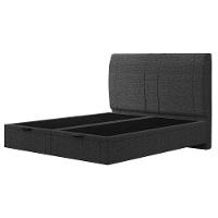 Cama King Baú Flutuante Com Cabeceira 195cm Spazio S04 Linho Preto - Lyam Decor - 8