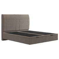 Cama Queen Baú Flutuante Com Cabeceira 160cm Spazio S04 Linho Marrom - Lyam Decor - 1