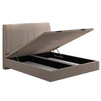 Cama King Baú Flutuante Com Cabeceira 195cm Spazio S04 Linho Bege - Lyam Decor - 6