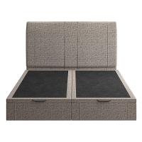 Cama King Baú Flutuante Com Cabeceira 195cm Spazio S04 Linho Marrom - Lyam Decor - 3