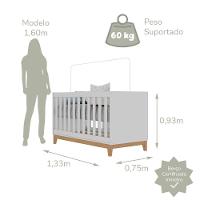 Quarto De Bebê Helen Berço 3 Em 1 Cômoda Com Porta Branco Carolina Baby - 6