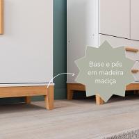 Quarto De Bebê Retrô Guarda Roupa 3 Portas Cômoda 4 Gavetas Com Porta Helen Branco Carolina Baby - 5