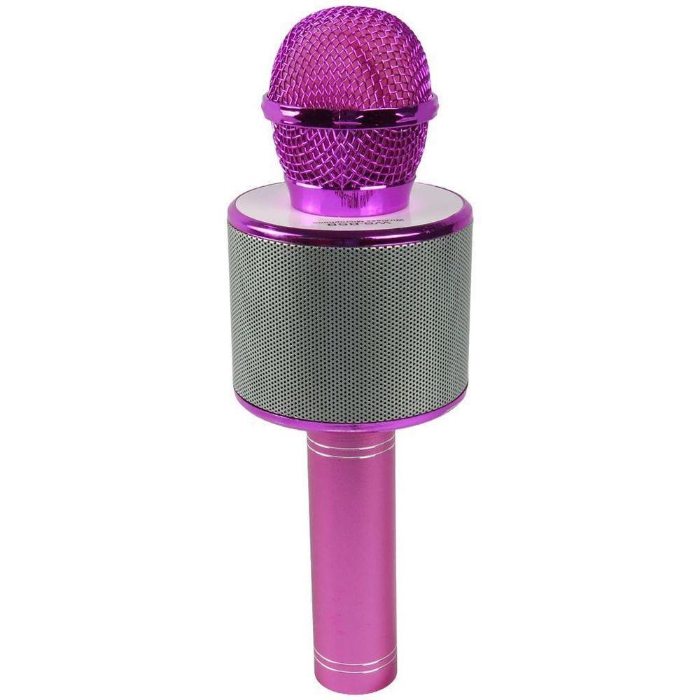 Microfone Karaokê Infantil Ws858 Pink Sem Fio Com Bluetooth - 3