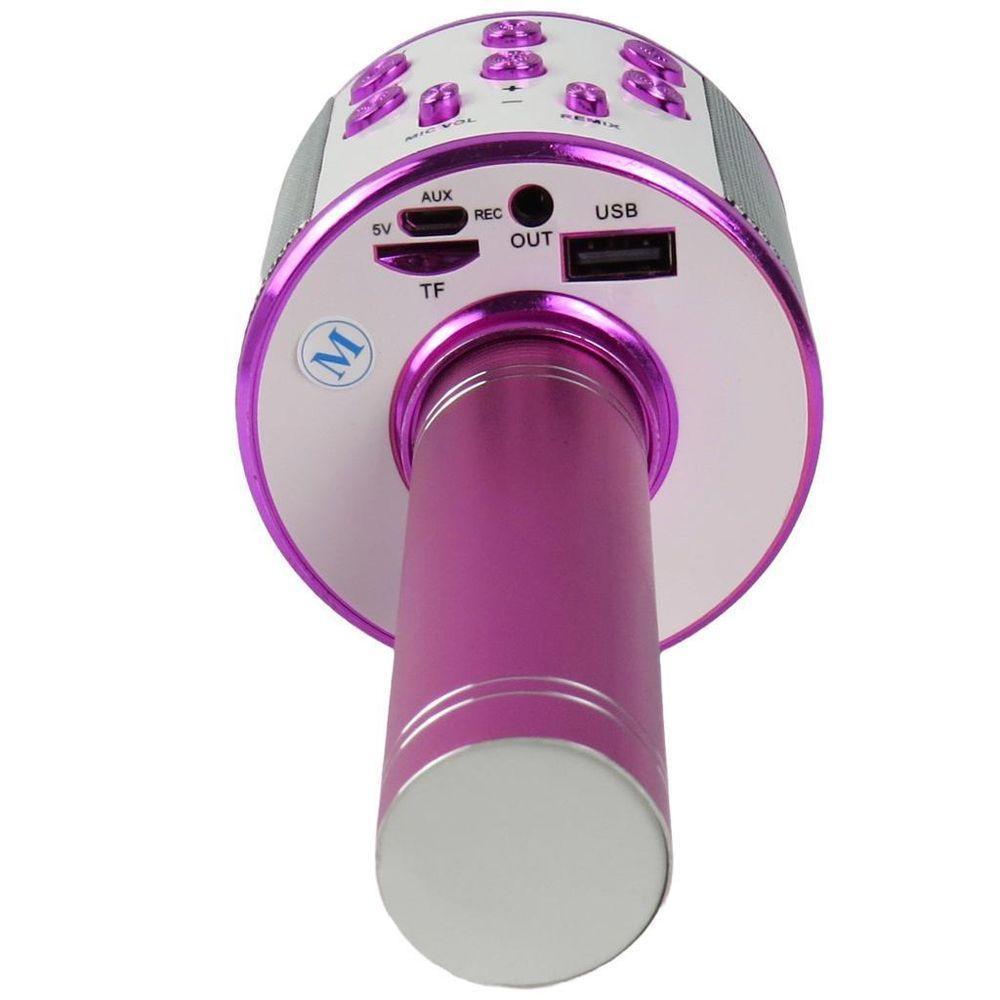 Microfone Karaokê Infantil Ws858 Pink Sem Fio Com Bluetooth - 4