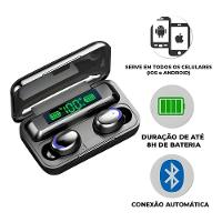 Fone Bluetooth M10 Sem Fio Display Powerbank Fone Preto - 6
