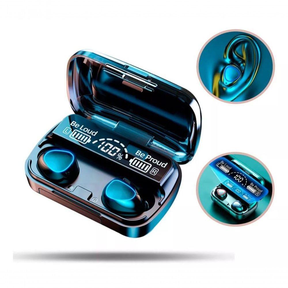 Fone Bluetooth M10 Sem Fio Display Powerbank Fone Preto - 8