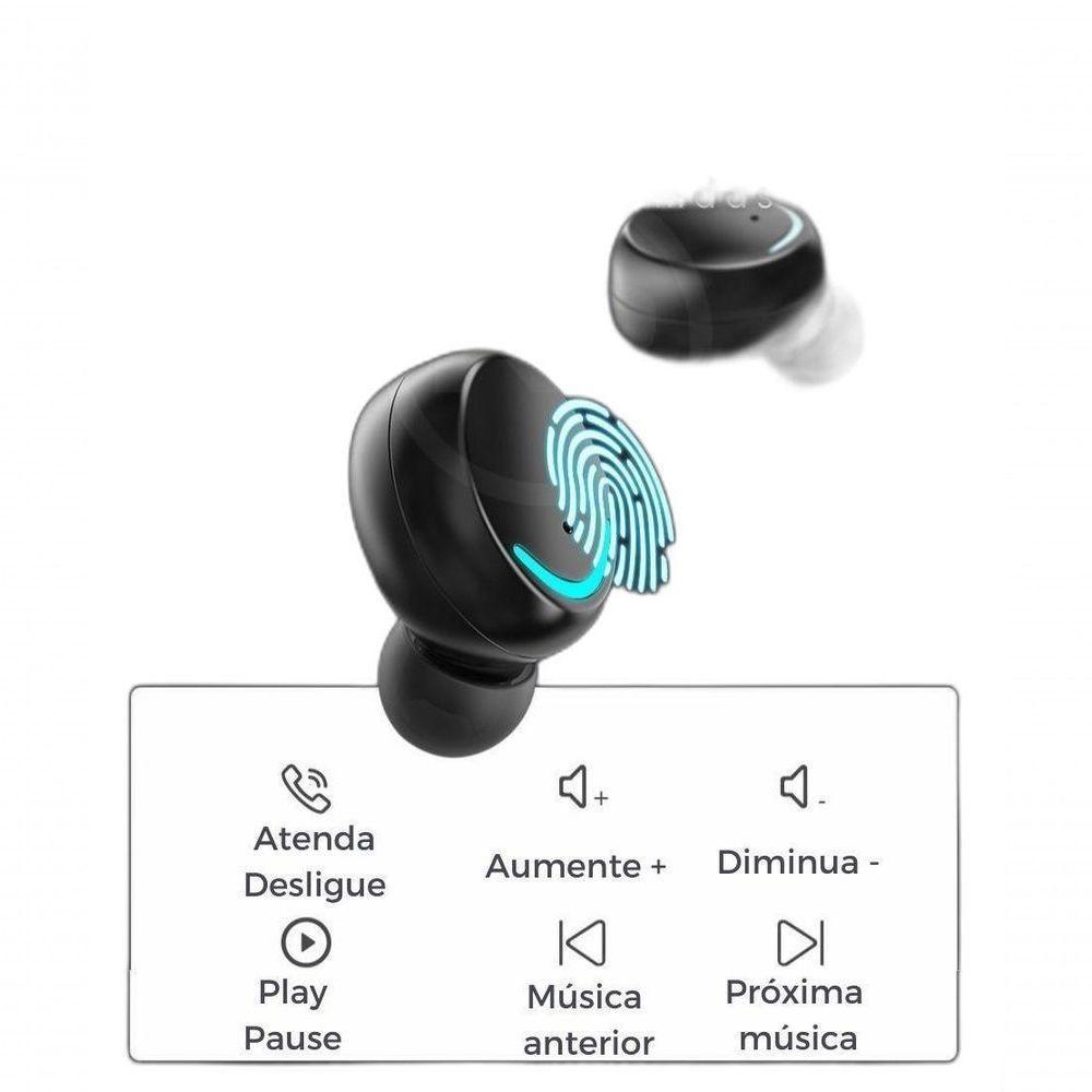 Fone Bluetooth M10 Sem Fio Display Powerbank Fone Preto - 9