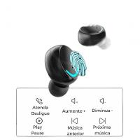 Fone Bluetooth M10 Sem Fio Display Powerbank Fone Preto - 9