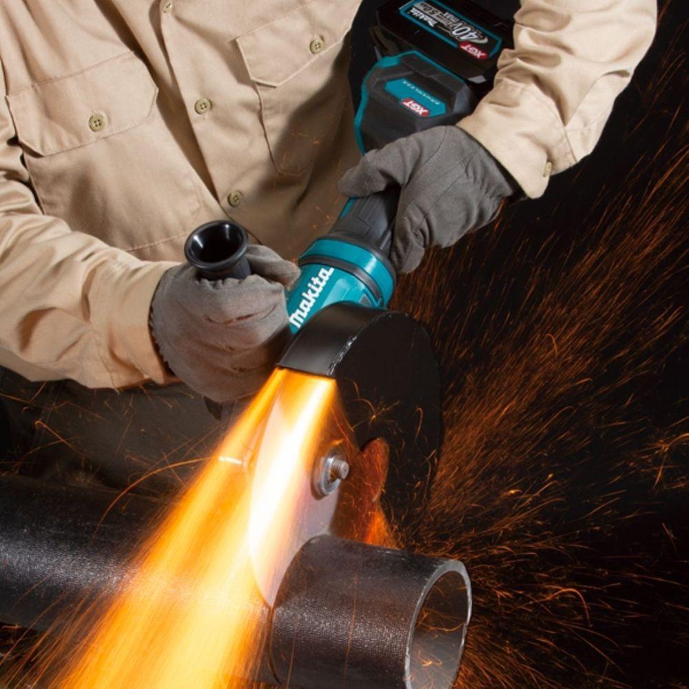 Esmerilhadeira Angular 230mm Sem Fio 40v Resistência Água Motor Bl Com Sistema Aws Ga038gz Makita - 7