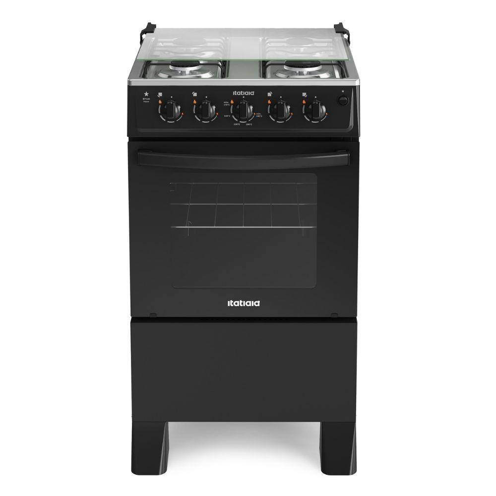 Fogão 4 Bocas Automático Star New Itatiaia Preto Bivolt - 1