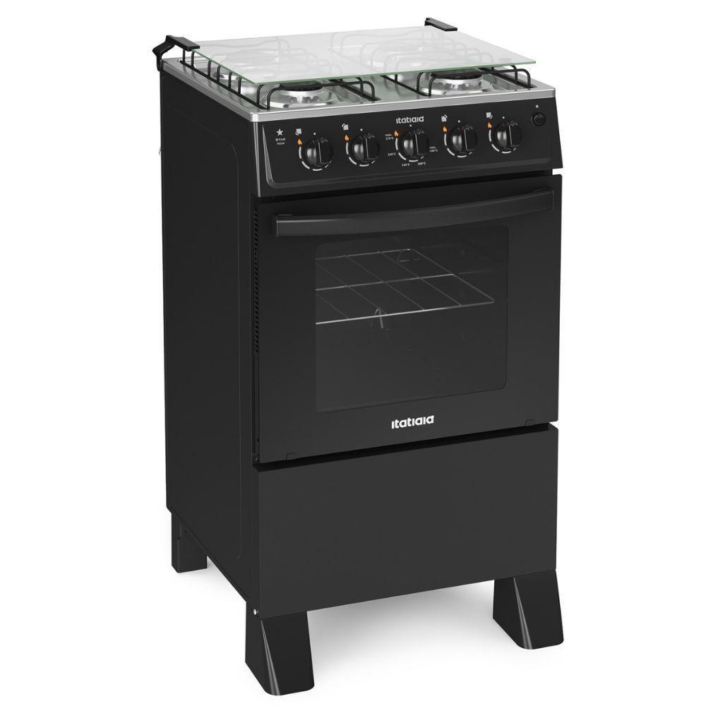 Fogão 4 Bocas Automático Star New Itatiaia Preto Bivolt - 4