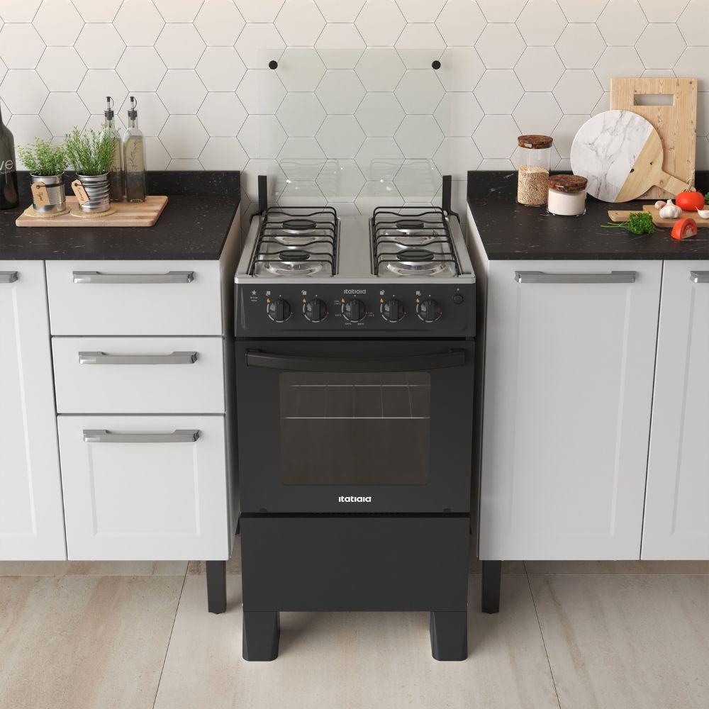 Fogão 4 Bocas Automático Star New Itatiaia Preto Bivolt - 5