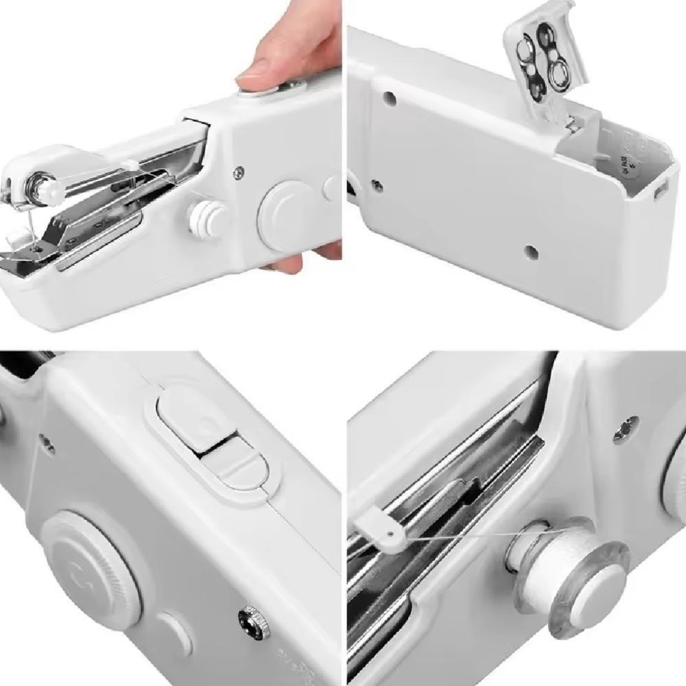 Maquina De Costura Portatil Mini Eletrica Manual A Pilha Costura Jeans E Seda Completa - 5
